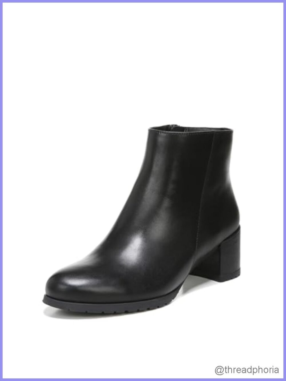 Waterproof Leather Ankle Bootie with Side Zip & Lug Sole